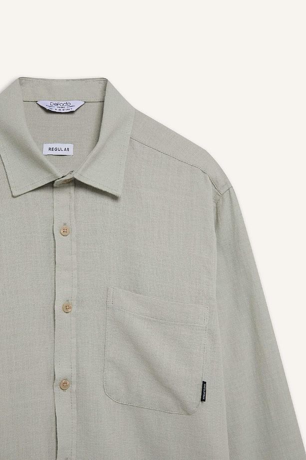 %100 Pamuk Regular Fit Basic Düz Uzun Kollu Gömlek D7079ax25sp - 8