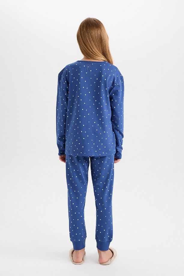 Kız Çocuk Pijama Takım Desenli Uzun Kollu Üst Beli Lastikli Uzun Alt D7746a824wn - 5