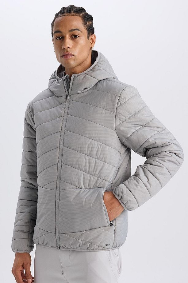 DeFactoFit Su İtici Regular Fit Kapüşonlu Fermuarlı Dokuma Mont D6183AX25SP - 4