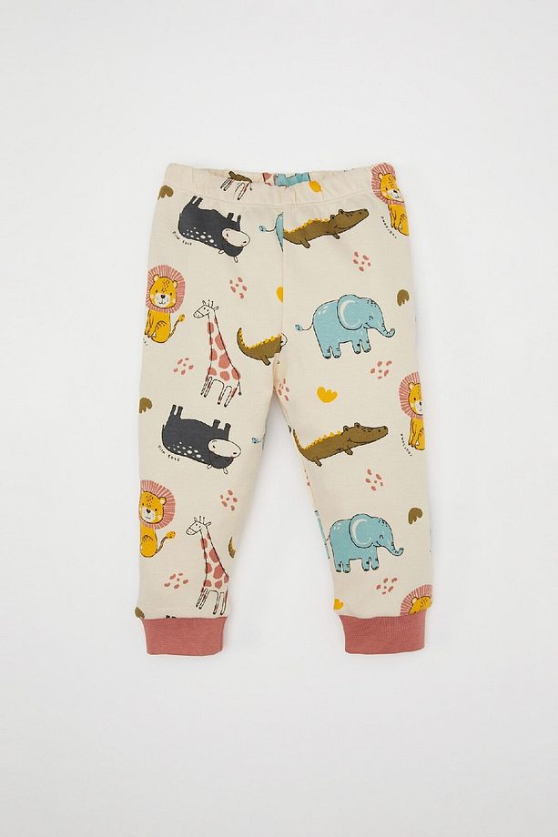 Erkek Bebek Pijama Takımı Safari Baskılı Uzun Kollu Üst Beli Lastikli Uzun Alt D8317a5ns - 2
