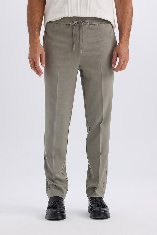 Yazlık Kumaş Jogger Pantolon Beli Bağcıklı Lastikli Düz Paça Cepli Her Yöne Esneyen  A9943AX25SP - 1