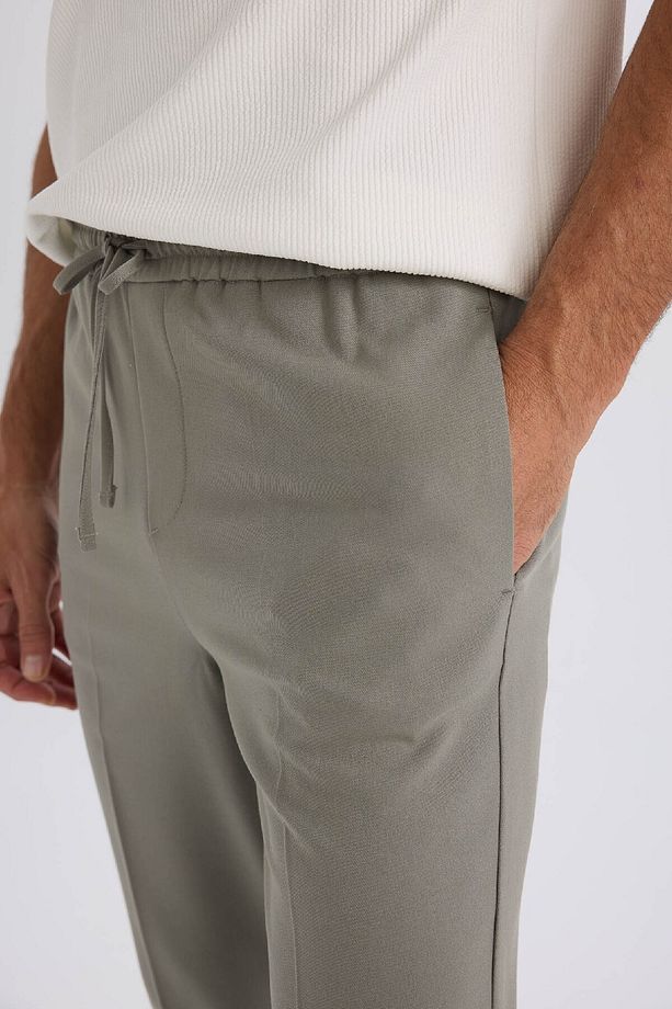 Yazlık Kumaş Jogger Pantolon Beli Bağcıklı Lastikli Düz Paça Cepli Her Yöne Esneyen  A9943AX25SP - 5