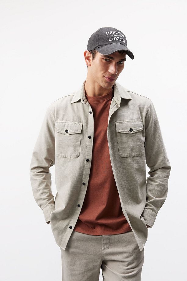 %100 Pamuk Regular Fit Polo Yaka Basic Düz Uzun Kollu Gömlek B2654ax25sp - 1
