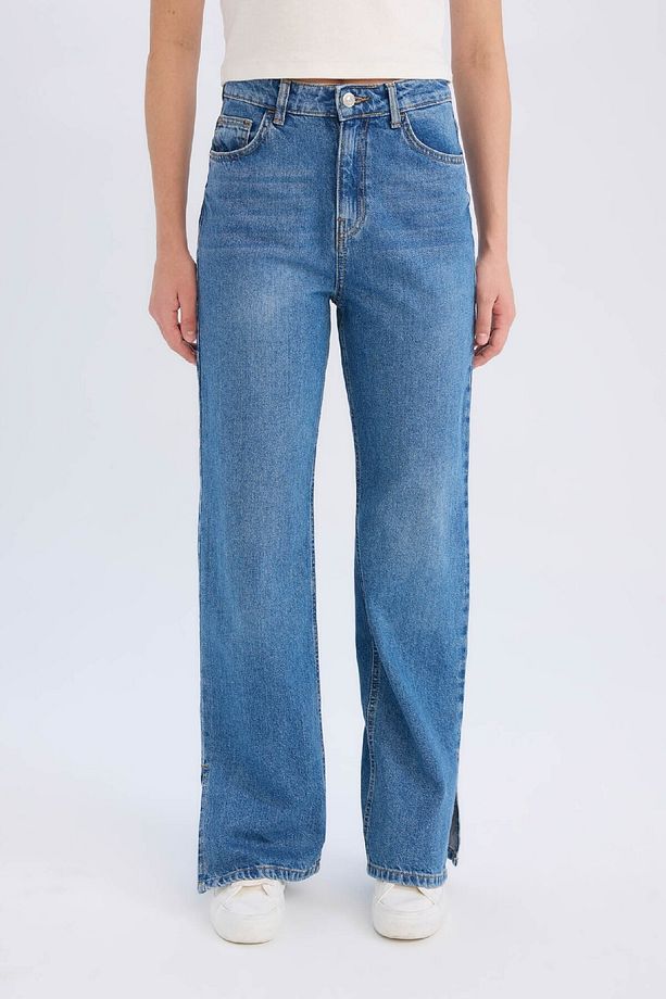 90s Wide Leg Yüksek Bel Düz Paça Uzun Jean Kar Yıkamalı Pantolon D7983ax25sp - 1