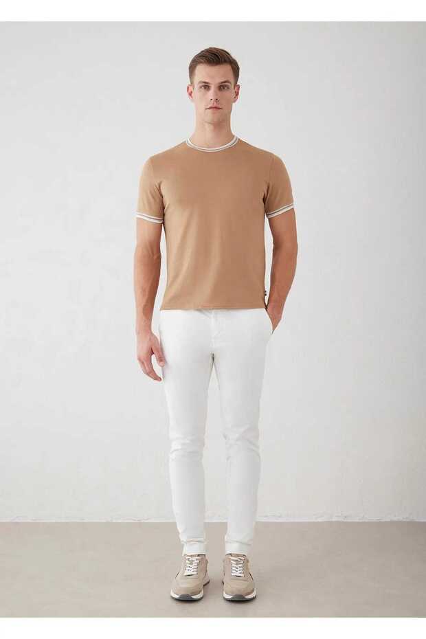 Alfriston Camel Color Stripe Detailed Knitwear