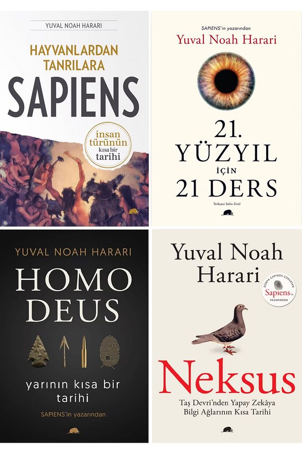4 KİTAP SET - Sapiens , 21.Yüzyıl İçin 21 Ders , Homo Deus , Neksus - Yuval Noah Harari - 1