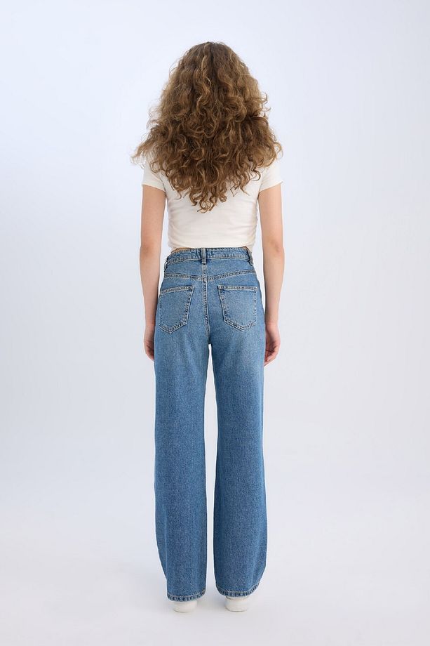 90's Wide Leg Yüksek Bel Geniş Paça Uzun Jean Kar Yıkamalı Pantolon D7952ax25sp - 6