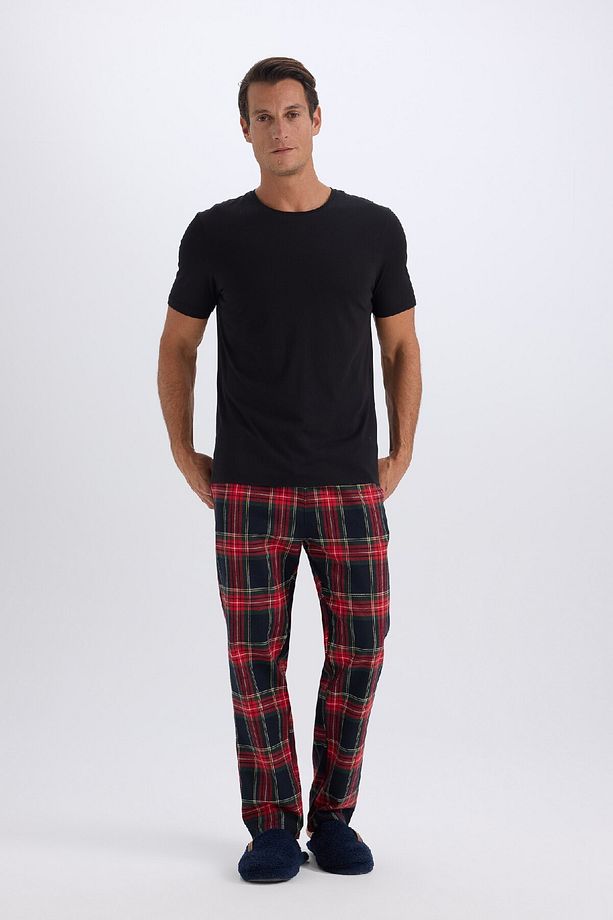 Regular Fit Kareli Cepli Uzun Boy Pijama Altı C6126ax24wn - 2
