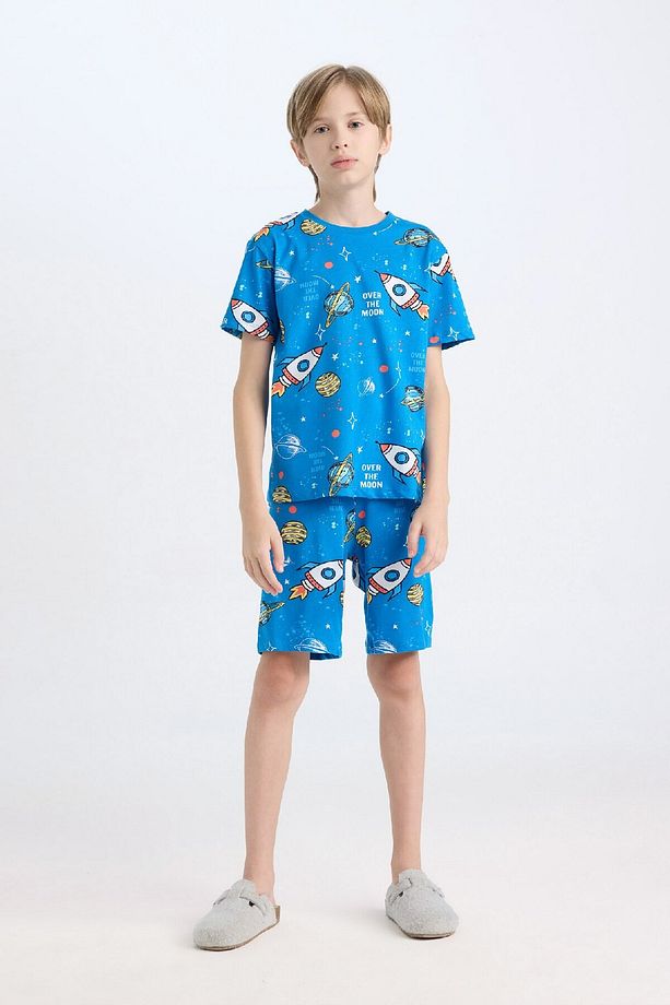 Erkek Çocuk Pijama Takımı Desenli Kısa Kollu Üst Şort D8782a8ns - 2