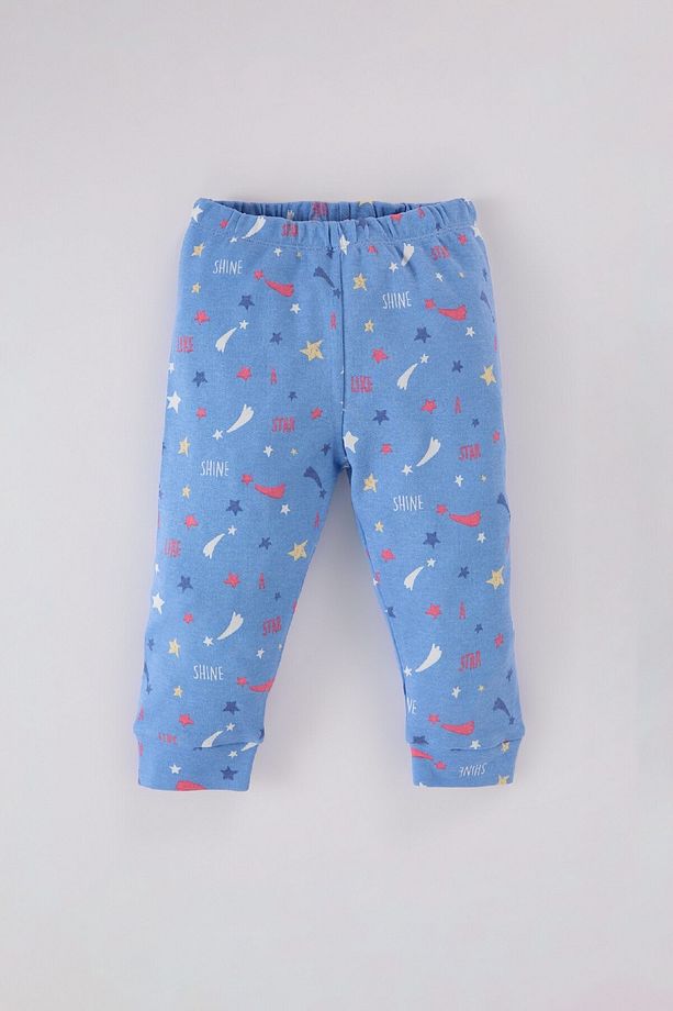 Kız Bebek Pijama Takımı Yıldız Desenli Uzun Kollu Üst Beli Lastikli Uzun Alt D8646A524AU - 2