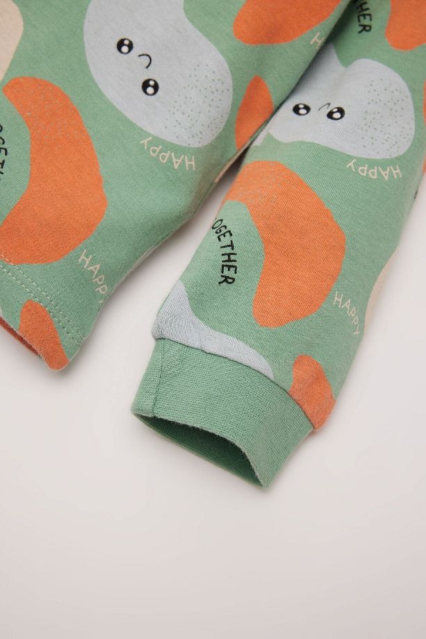 Erkek Bebek Pijama Takımı Desenli Bisiklet Yaka Uzun Kollu Üst Uzun Alt D8657A524WN - 4