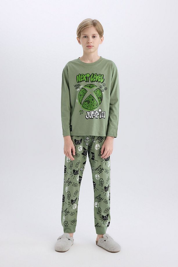 Erkek Çocuk Xbox Pijama Takımı Bisiklet Yaka Uzun Kollu Üst Beli Lastikli Uzun Alt D8445A824WN - 2