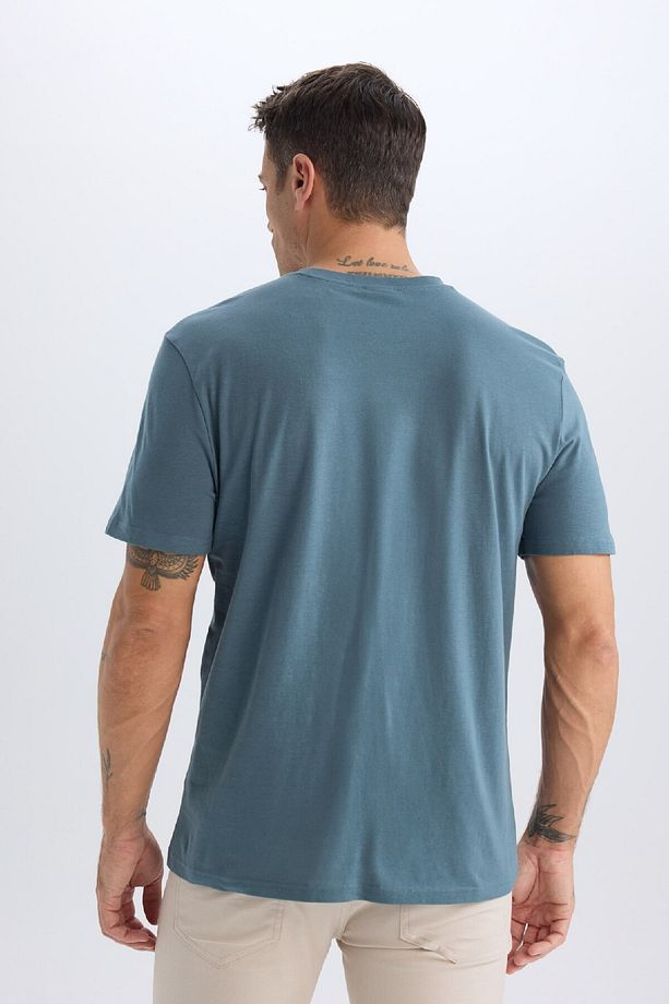 %100 Pamuk New Regular Fit Bisiklet Yaka Basic Düz Kısa Kollu Tişört V7699az25sp - 6