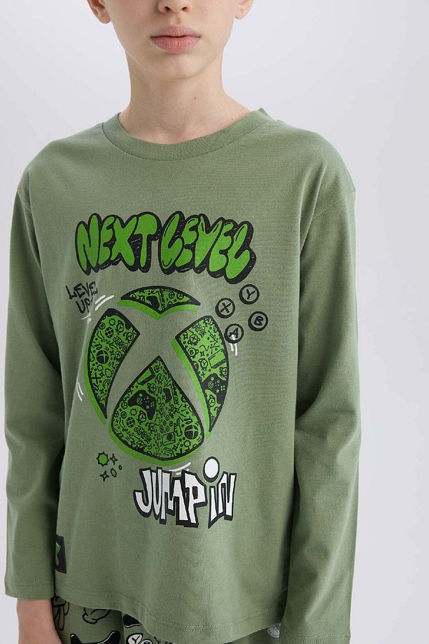 Erkek Çocuk Xbox Pijama Takımı Bisiklet Yaka Uzun Kollu Üst Beli Lastikli Uzun Alt D8445A824WN - 4