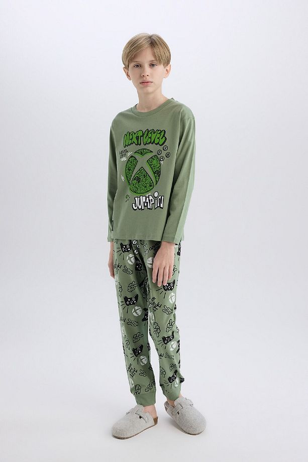Erkek Çocuk Xbox Pijama Takımı Bisiklet Yaka Uzun Kollu Üst Beli Lastikli Uzun Alt D8445A824WN - 3