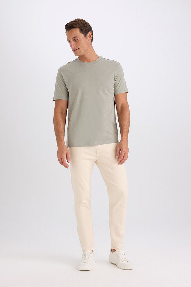 %100 Pamuk New Regular Fit Bisiklet Yaka Basic Düz Kısa Kollu Tişört V7699az25sp - 2