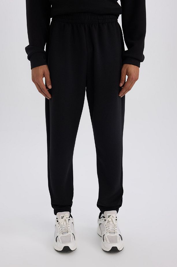 Fit Standart Fit Sporcu Jogger Eşofman Altı Skuba Dalgıç Kumaş Beli Bağcıklı Lastikli Paça D7 - 4