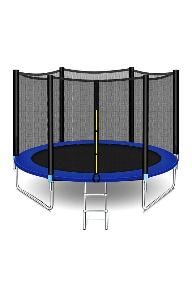 8FT Trampoline, For Kids & Adults Outdoor Trampoline, With Safety Net & Ladder