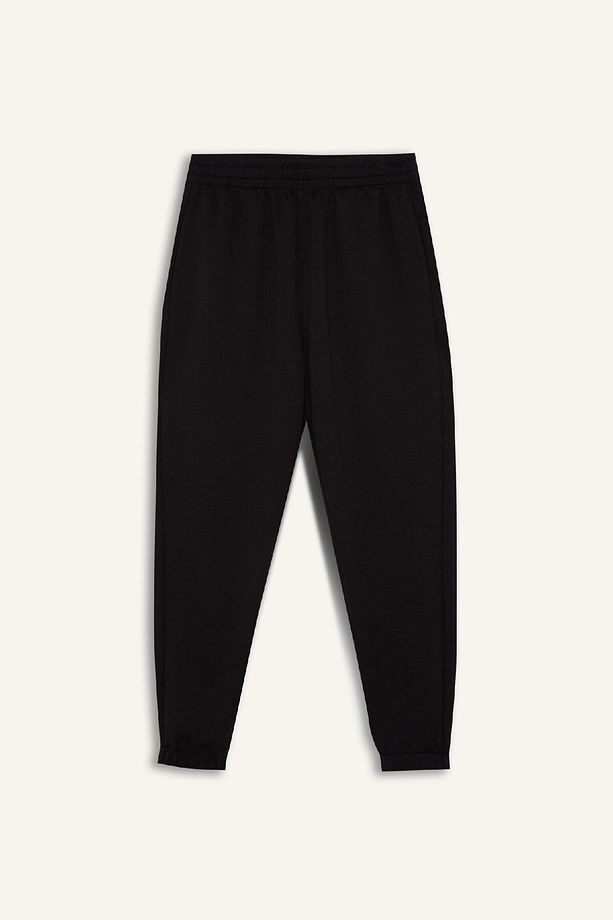 Fit Standart Fit Sporcu Jogger Eşofman Altı Skuba Dalgıç Kumaş Beli Bağcıklı Lastikli Paça D7 - 7
