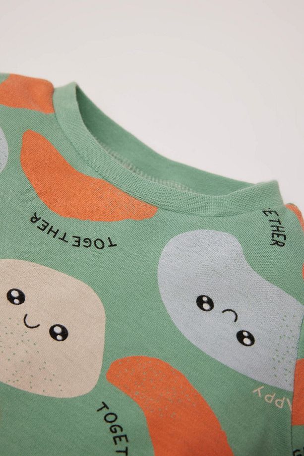 Erkek Bebek Pijama Takımı Desenli Bisiklet Yaka Uzun Kollu Üst Uzun Alt D8657A524WN - 3
