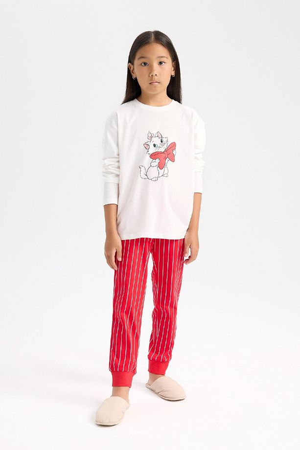 Kız Çocuk Aristocats  Pijama Takımı Uzun Kollu Üst Beli Lastikli Uzun Alt D9833A824WN - 2