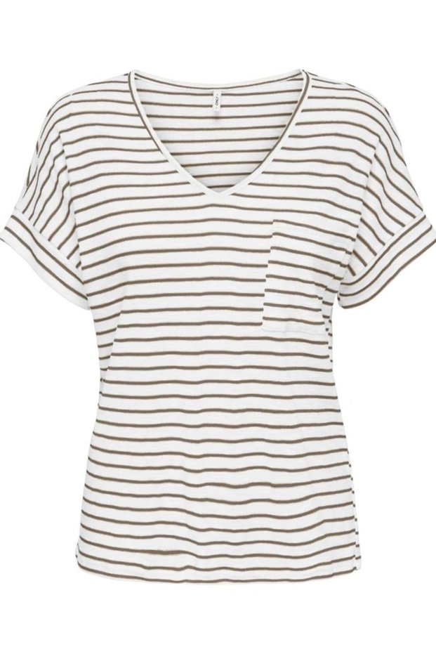 ONLIBEN S/S MOSTER V-NECK GLITTER TOPJRS