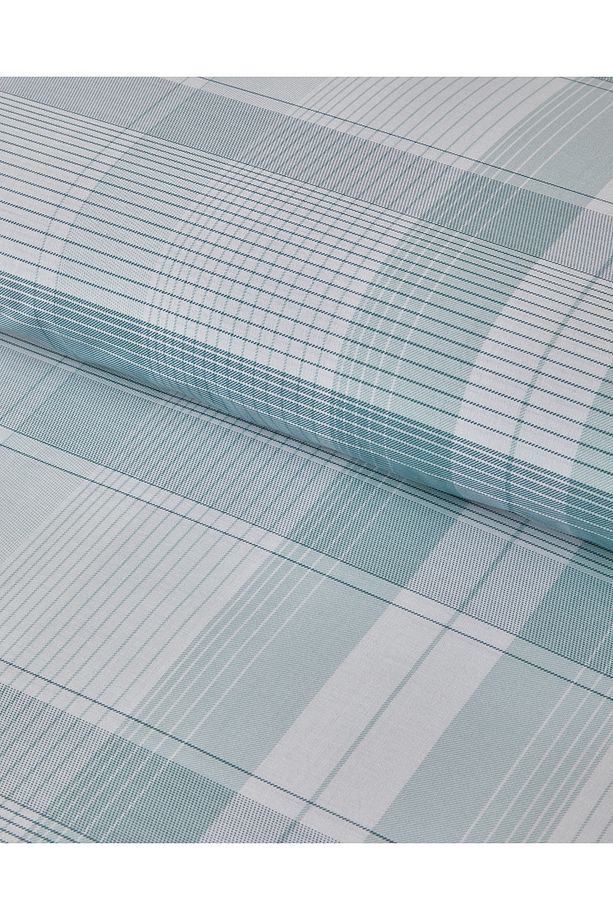 Modern Check Pamuklu Tek Kişilik Nevresim Seti 160x220 cm Yeşil - 2