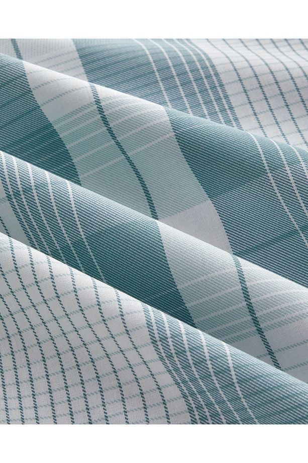 Modern Check Pamuklu Tek Kişilik Nevresim Seti 160x220 cm Yeşil - 4