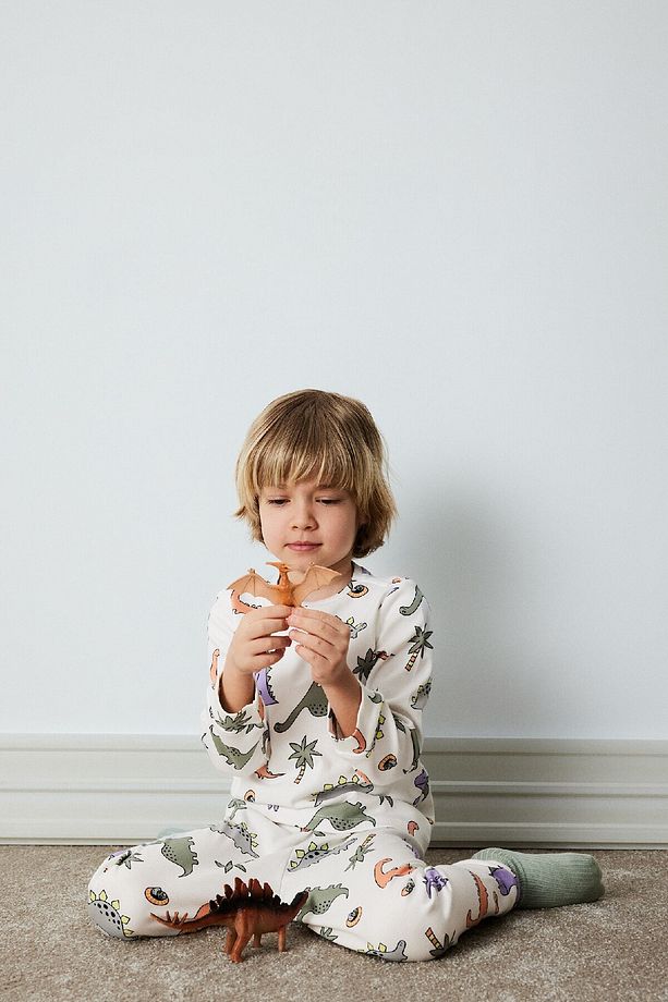 Erkek Bebek Pijama Takımı Dinazor Baskılı Uzun Kollu Üst Beli Lastikli Uzun Alt D9070A525SP - 2