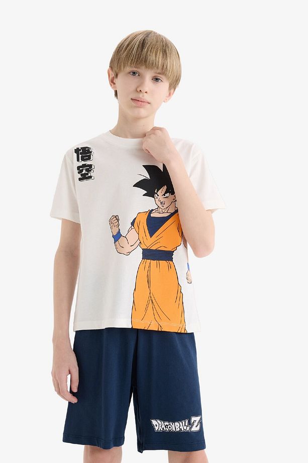 Erkek Çocuk Dragon Ball Pijama Takımı Kısa Kollu Üst Beli Lastikli Şort E0337a825sm - 3