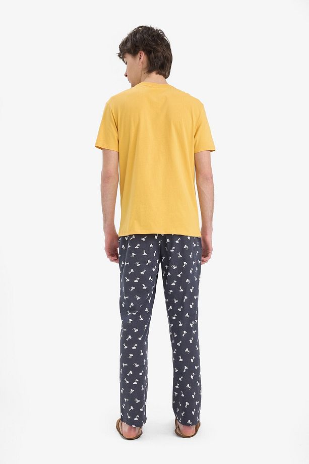 Snoopy Regular Fit Pijama Takımı Kısa Kollu Üst Beli Bağcıklı Uzun Alt E0495AX25SP - 8