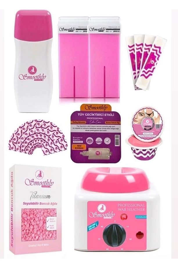 Pink Set Boncuk Ağda Kuaför Ağdası Sir Ağda Makineli Büyük Ağda Seti - 1