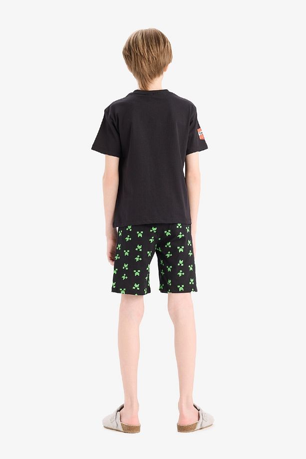 Erkek Çocuk Minecraft Pijama Takımı Kısa Kollu Üst Beli Lastikli Şort E0335a825sm - 8