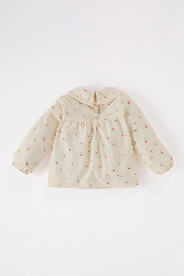 Kız Bebek Bebe Yaka Çiçekli Twill Uzun Kollu Gömlek D9330A525SP - 5