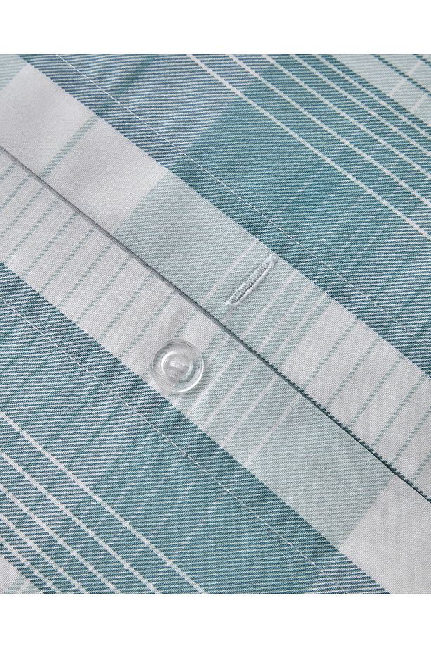Modern Check Pamuklu Tek Kişilik Nevresim Seti 160x220 cm Yeşil - 5