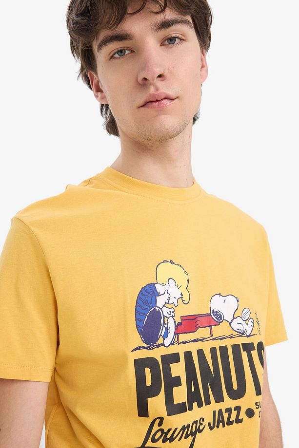 Snoopy Regular Fit Pijama Takımı Kısa Kollu Üst Beli Bağcıklı Uzun Alt E0495AX25SP - 6