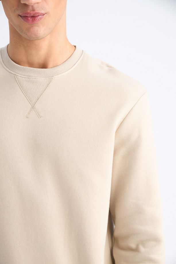 Regular Fit Bisiklet Yaka Kalın Basic Düz Sweatshirt T3777az25sp - 5