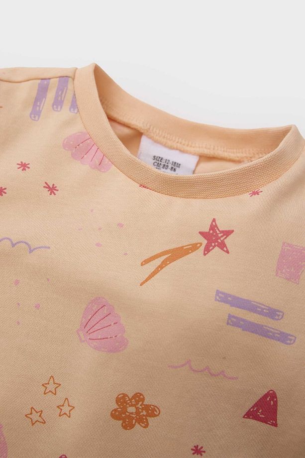 Kız Bebek Pijama Takımı Desenli Uzun Kollu Penye Üst Beli Lastikli Uzun Alt E0764a525sp - 3