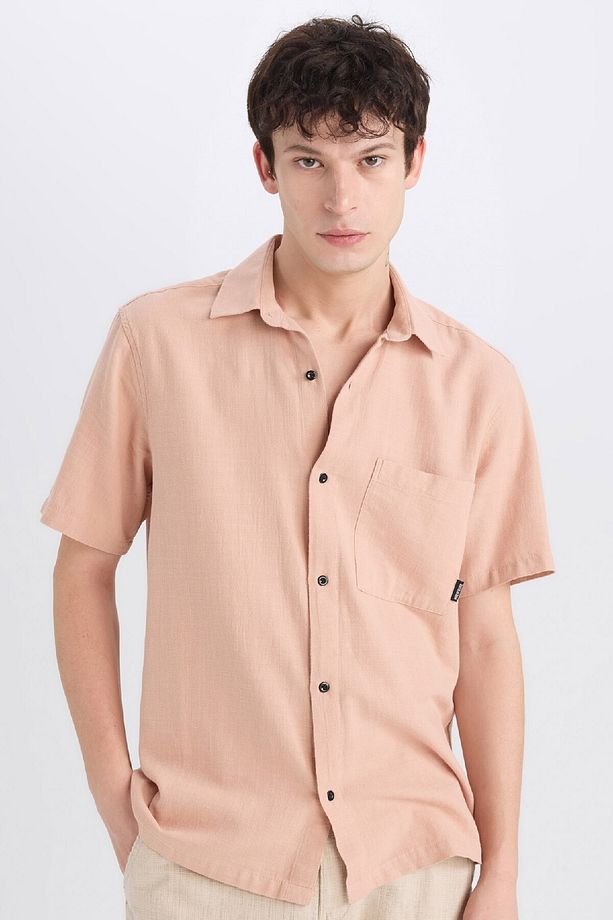 %100 Pamuk Regular Fit Yazlık Kısa Kollu Gömlek E0461ax25sm - 1