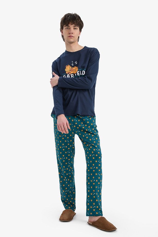 Garfield Pijama Takımı Regular Fit Uzun Kollu Üst Esnek Belli Uzun Alt E0515ax25sp - 4