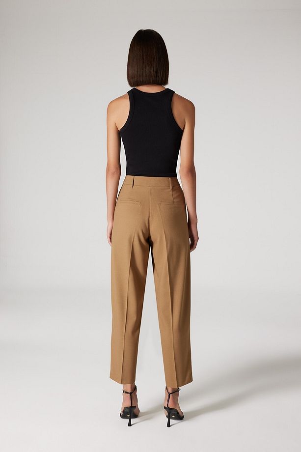 Sorbe X Tapered Fit Pantolon Yüksek Bel Pensli Düz Paça Cepli D9908ax24au - 7