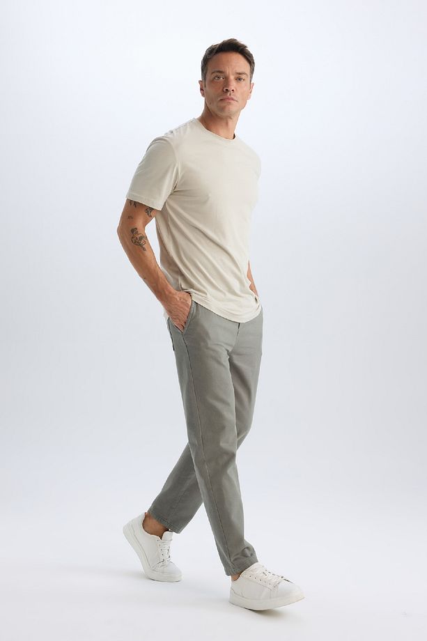 %100 Pamuk Regular Fit Normal Kesim Yazlık Jogger Pantolon D1045ax25sp - 3