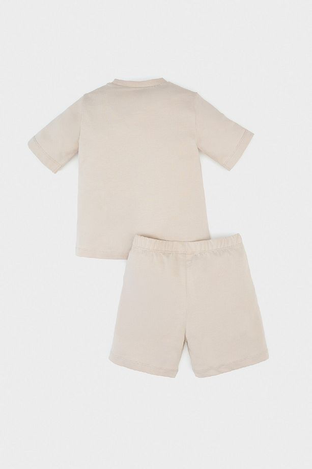 Erkek Bebek Pijama Takımı Zürafa Baskılı Kısa Kollu Penye Üst Şort E1179A525SM - 5