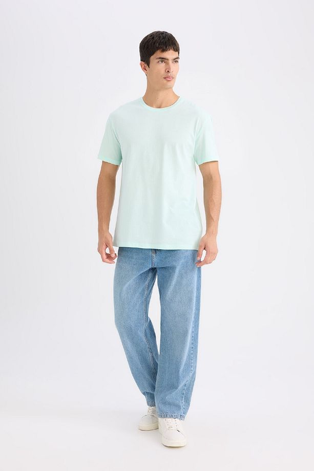 %100 Pamuk New Regular Fit Bisiklet Yaka Basic Düz Kısa Kollu Tişört E1091axns - 2