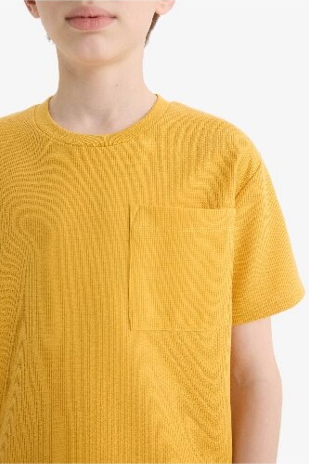Erkek Çocuk Pijama Takımı Waffle Kısa Kollu Üst Beli Lastikli Şort D9993A825SM - 5