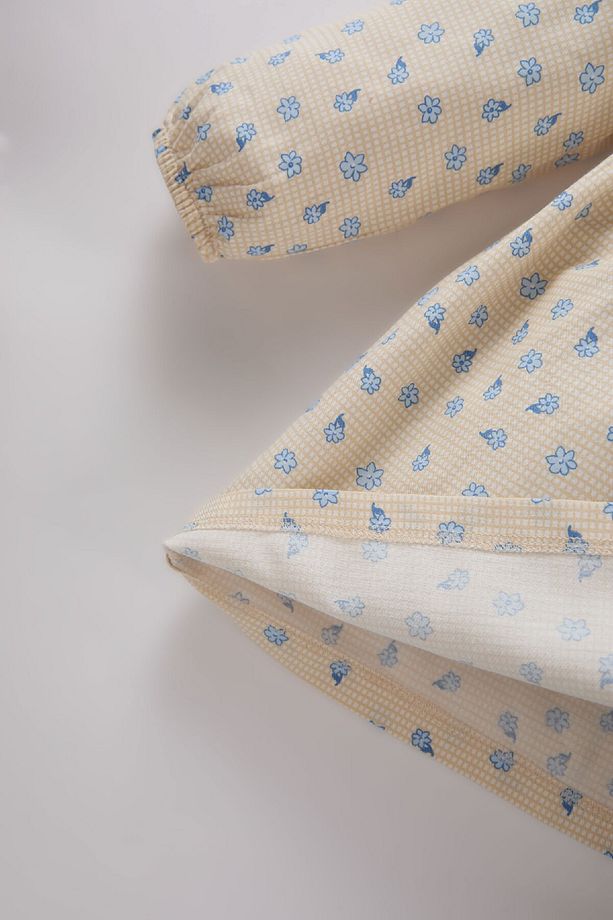 Kız Bebek Çiçekli Uzun Kollu Twill Elbise D9568a525sp - 5
