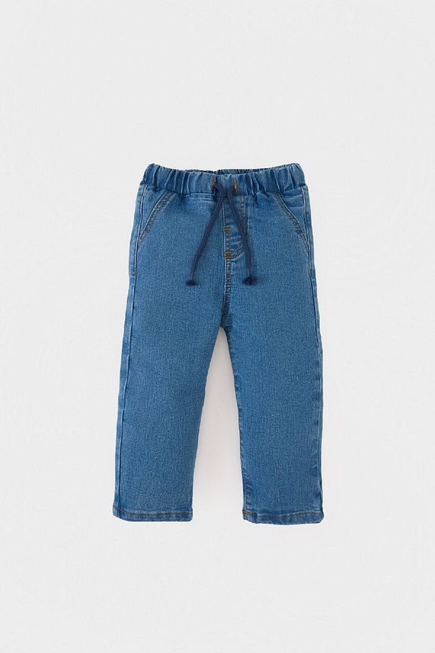 Erkek Bebek Düz Paça Beli Lastikli Basic Düz Jean Pantolon B6733a525sp - 1
