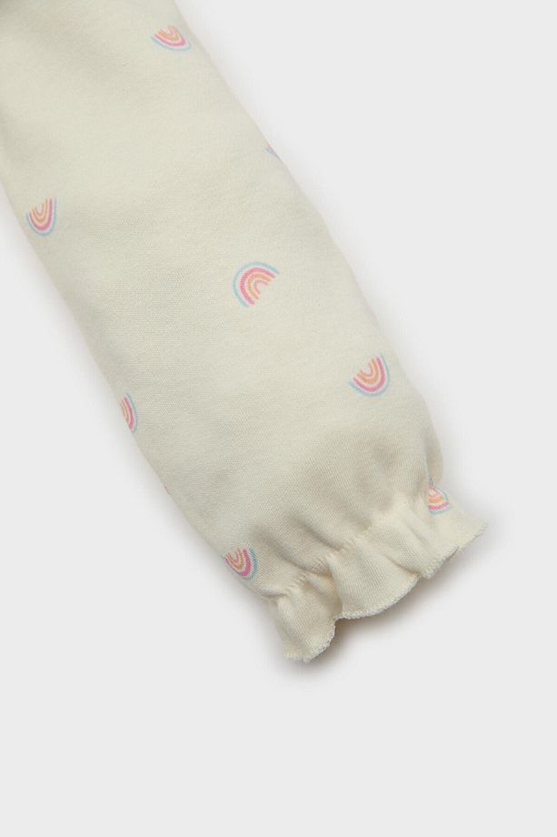 Kız Bebek Pijama Takımı Gökkuşağı Baskılı Uzun Kollu Üst Beli Lastikli Uzun Alt E1535a525sp - 6