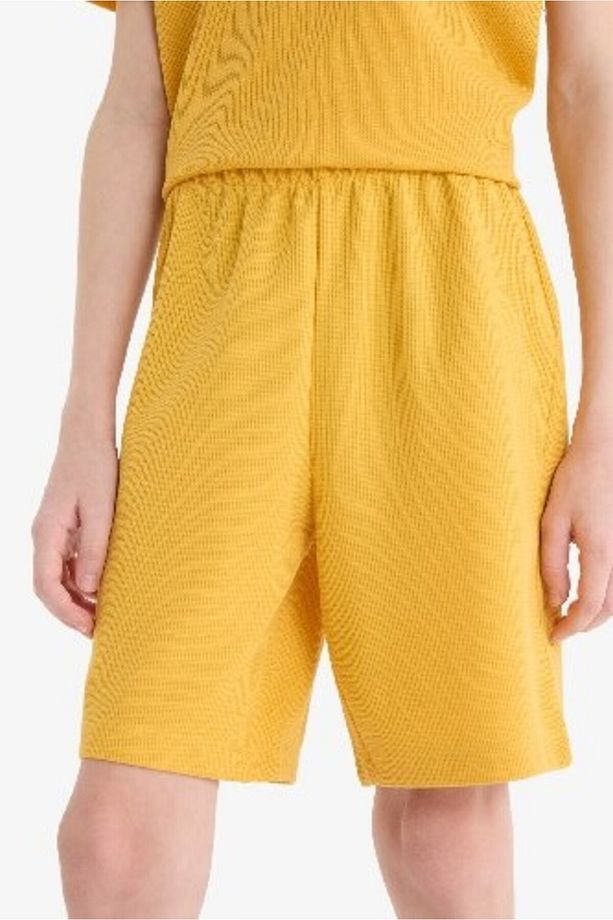 Erkek Çocuk Pijama Takımı Waffle Kısa Kollu Üst Beli Lastikli Şort D9993A825SM - 6