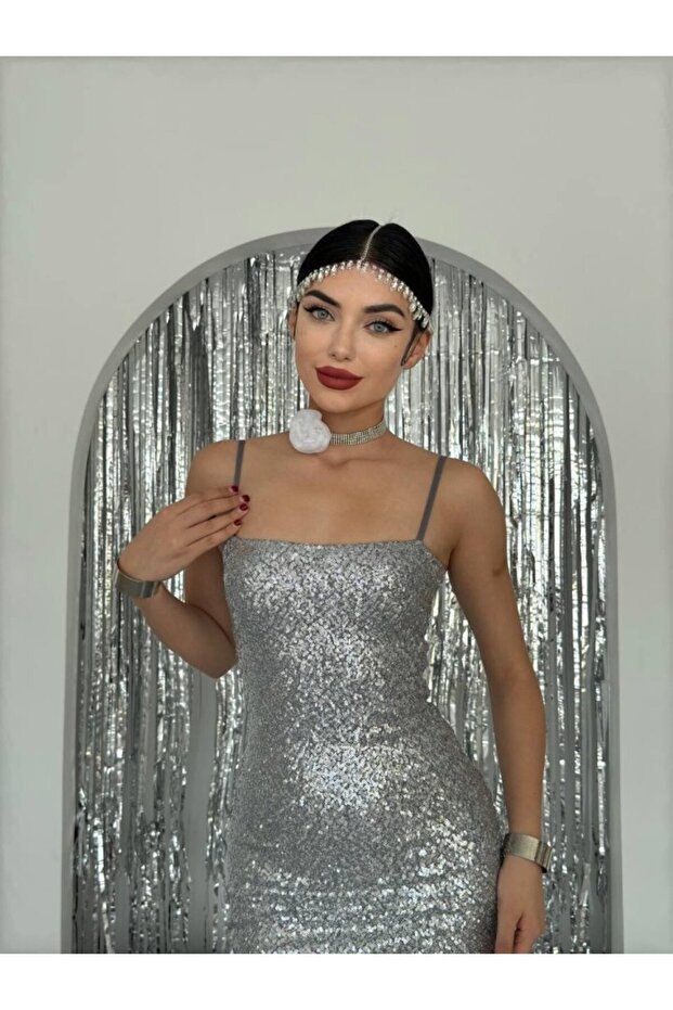Kadın Ip Askılı Gece-yılbaşı Elbise - 3